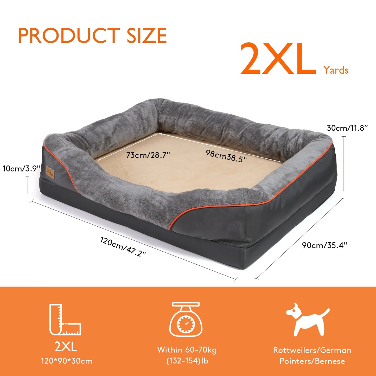 L XL 2XL 3XL Dog Bed Super Soft Orthopedic Foam Pet Bed - Cheerful Home Finds