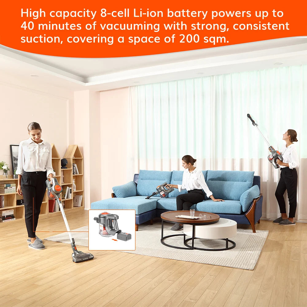 ILIFE H70 Cordless Handheld Vacuum Cleaner Robot 21kPa Suction 1.2L Dust Cup 40 Minutes Runtime LED Illumination Removable Battery