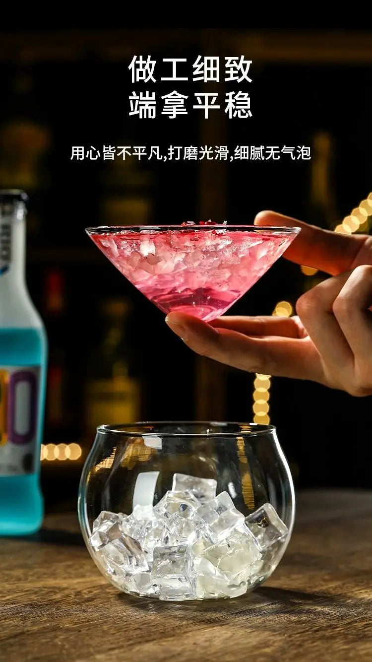 Creative Cocktail Glass High End Influencer Bar Wine Glasses Ins Straw Crystal High Appearance Level Glass