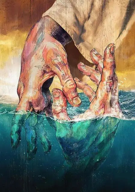 The Hand of God Jesus Canvas Painting Christian Wall Art Give Me Your Hand Home Decor Vertical Rectangle Modern Style - Cheerful Home Finds