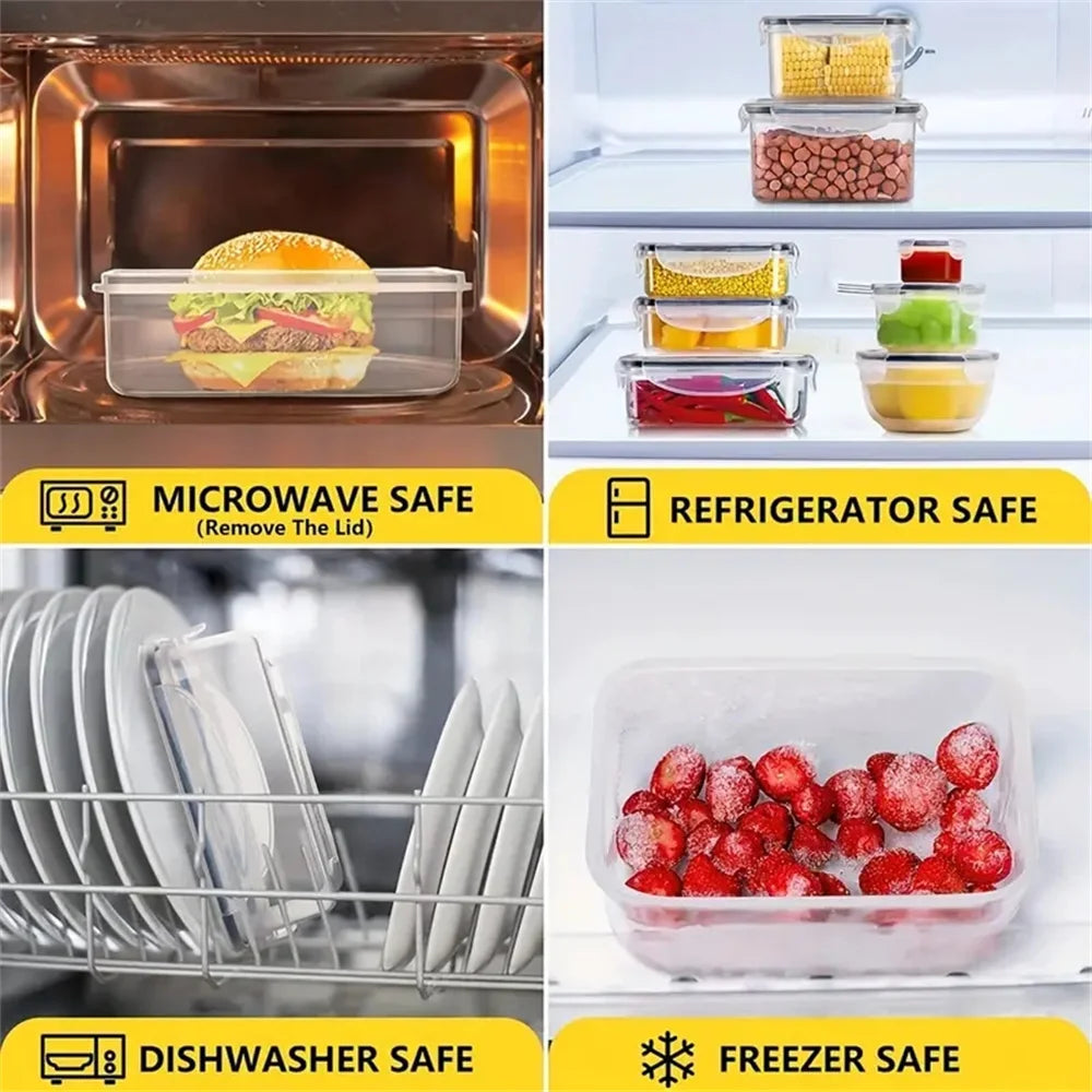24pcs Kitchen Storage Container Set - Dishwasher Safe Bins - Cheerful Home Finds
