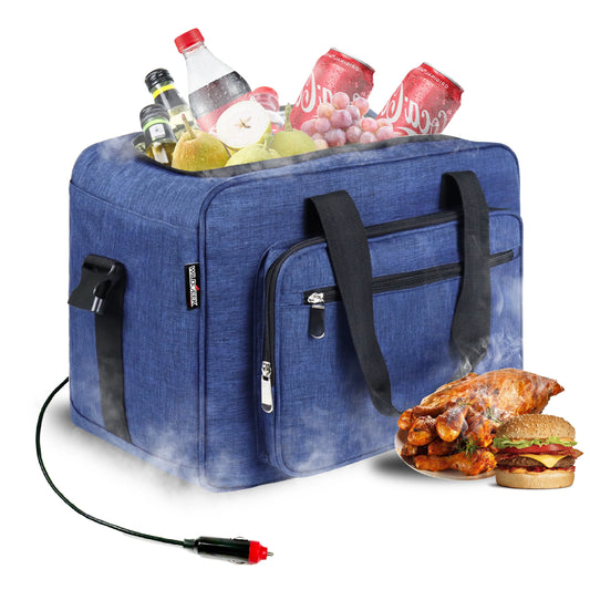 26 Quarts 12 Volt Portable Car Electric Cooler Bag USB 25L  AC/DC Cool and Heat Thermal Fridge Mini Cooler - Cheerful Home Finds
