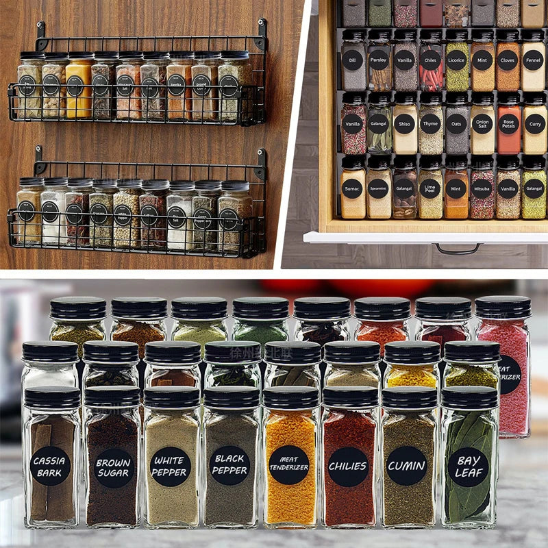 120ML Seasoning Shaker Bottles Glass Spices Condiment Jars - Cheerful Home Finds