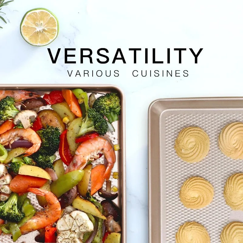 Cookie Sheets for Oven, Nonstick Heavy Duty Tray - Cheerful Home Finds