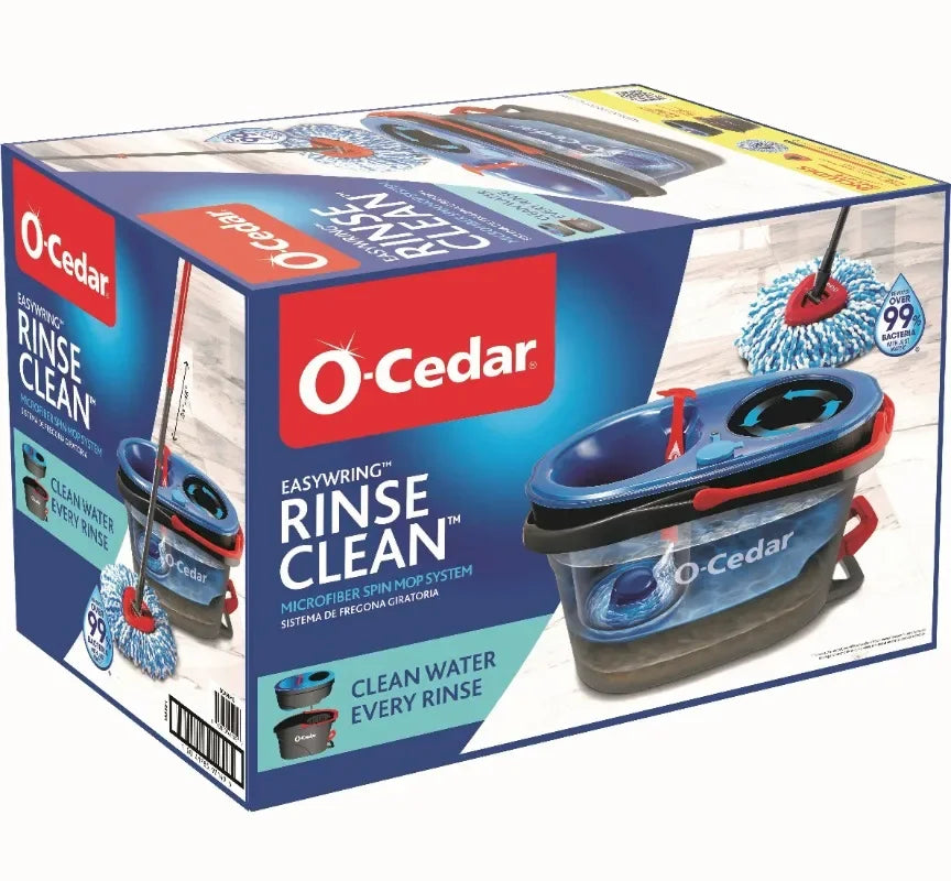 O Cedar RinseClean Clean Water Spin Mop and Bucket System Removes 99 Percent of Bacteria Two Tank Bucket System
