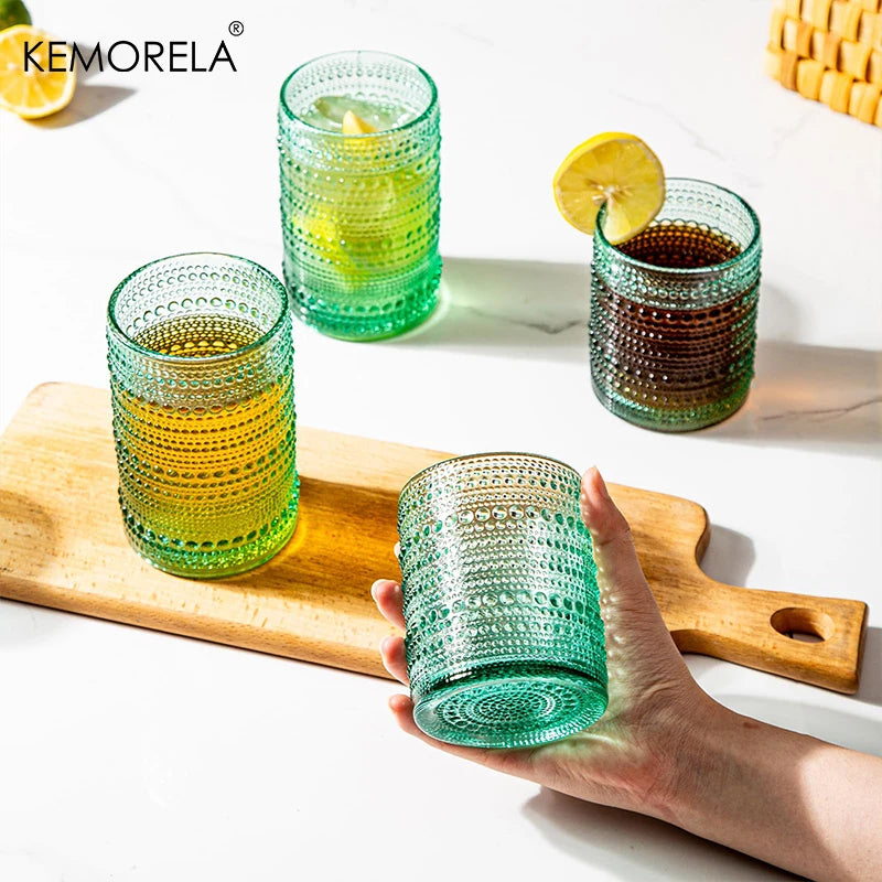 8PCS Vintage Raindrop Glass Cup Highball Glasses Set - Cheerful Home Finds