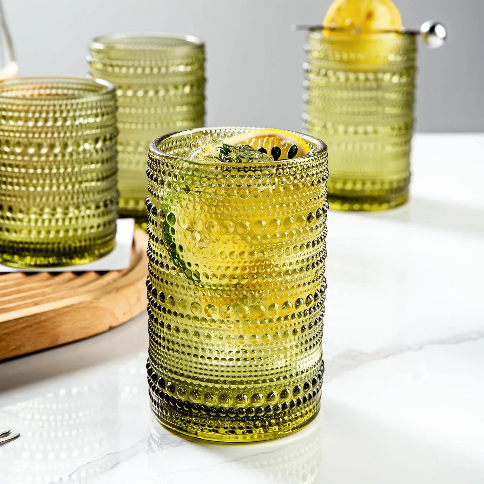 8PCS Vintage Raindrop Glass Cup Highball Glasses Set - Cheerful Home Finds