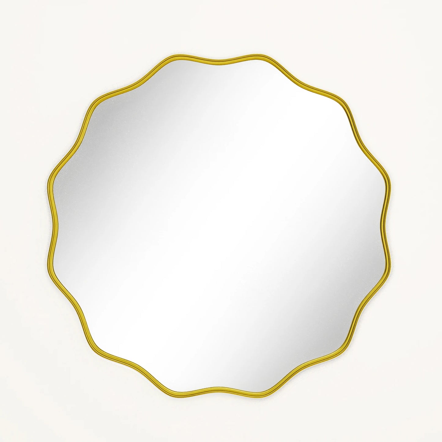 Wavy Round Bathroom Mirror Decorative Wall Mirror with Deep Frame - Cheerful Home Finds