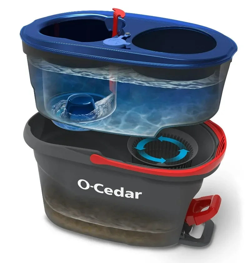 O Cedar RinseClean Clean Water Spin Mop and Bucket System Removes 99 Percent of Bacteria Two Tank Bucket System