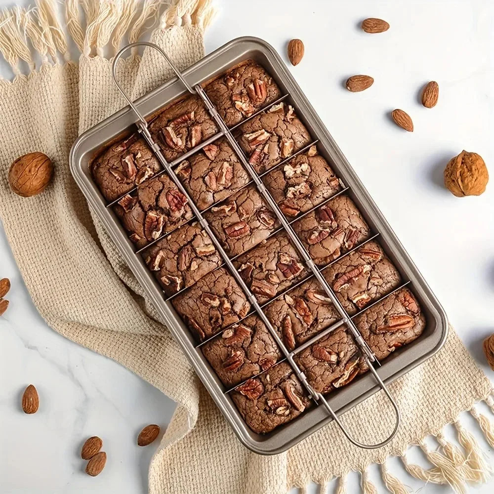 Non Stick Brownie Pan with Dividers Carbon Steel Bakeware - Cheerful Home Finds