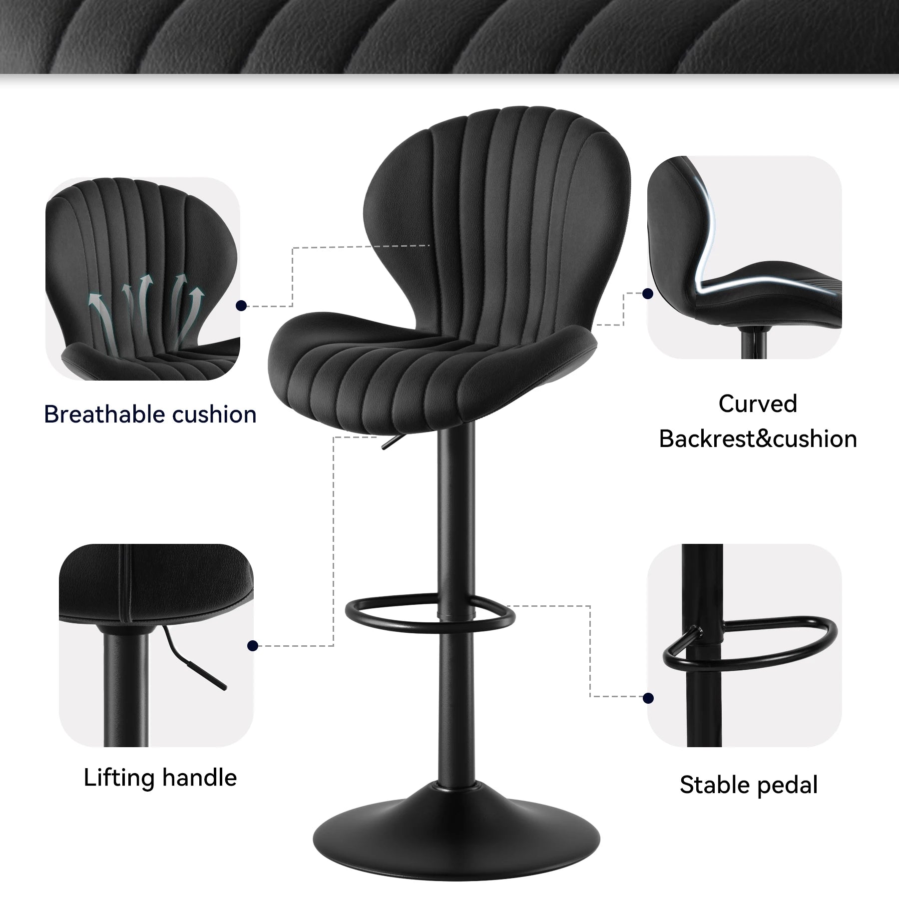 Living Room Chairs 2 Pcs Set Luxury Modern Adjustable Stool - Cheerful Home Finds