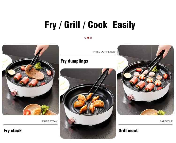 Electric MultiCooker Electric Frying Pan 220V Non-stick Cooking Machine - Cheerful Home Finds