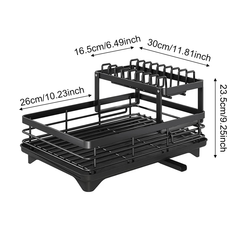 Dish Drying Rack for Kitchen Counter - Large Rustproof Drainer - Cheerful Home Finds
