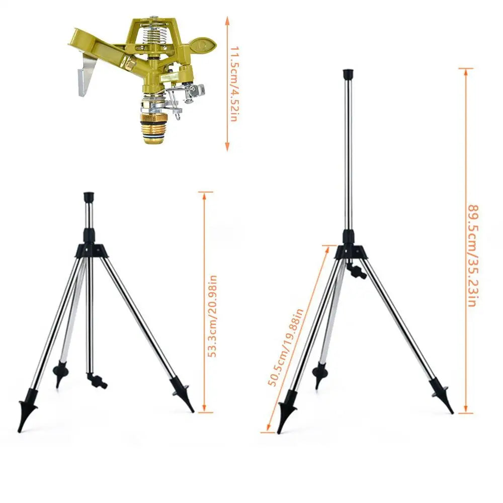 Garden Automatic Rotating Sprinkler Stainless Steel Tripod - Cheerful Home Finds