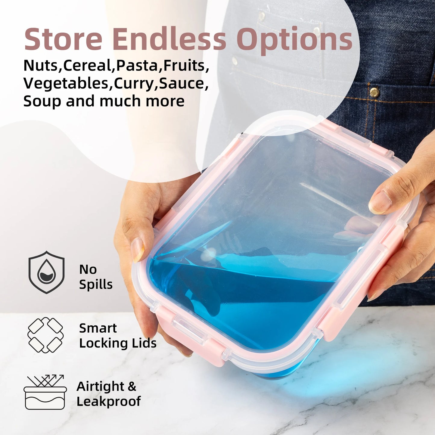 16-Piece Glass Food Storage Containers Set, Leakproof BPA-Free - Cheerful Home Finds