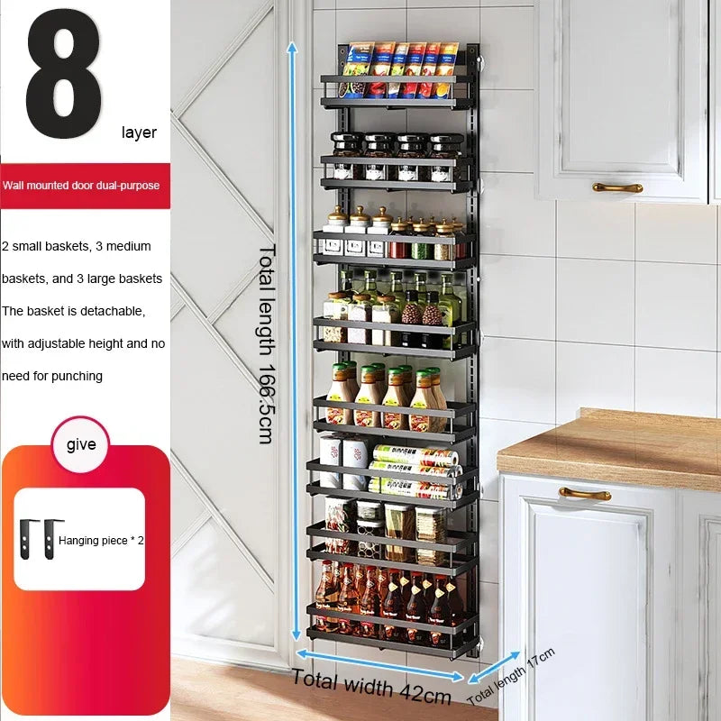 Wall Mount Storage Rack Kitchen Spice Racks Multi-Layer Organizer - Cheerful Home Finds