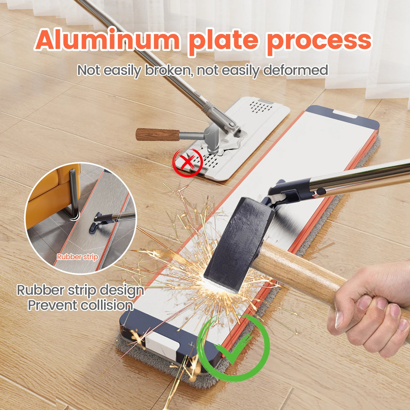 Floor Washing Mop with Separate Clean and Dirty Water Bucket - Cheerful Home Finds