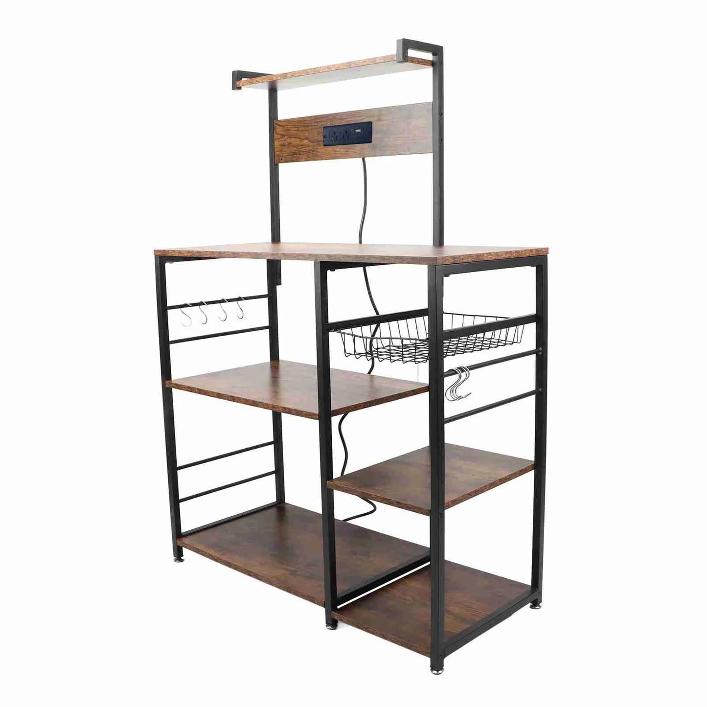 Kitchen Utility Storage Shelf Microwave Oven Stand Coffee Bar Station Rust Resistant Strong Load Bearing Multi Tier for Spices - Cheerful Home Finds