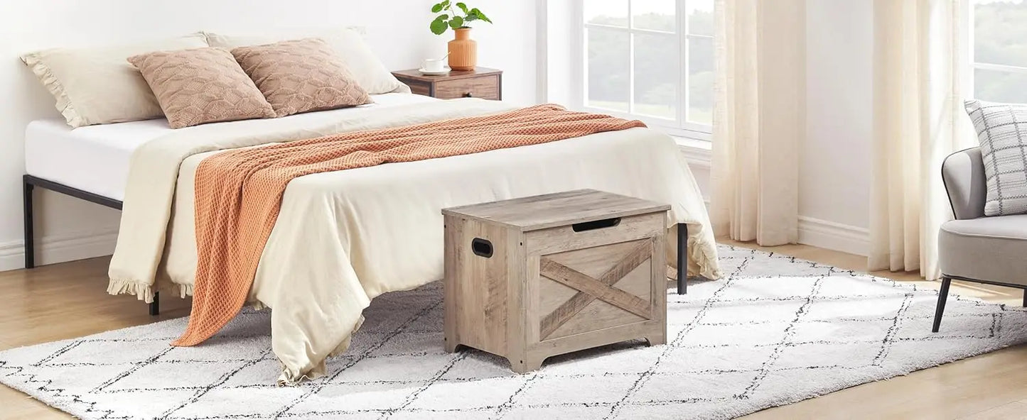 Storage Bench Storage Chest with 2 Safety Hinges Liftable Top - Cheerful Home Finds
