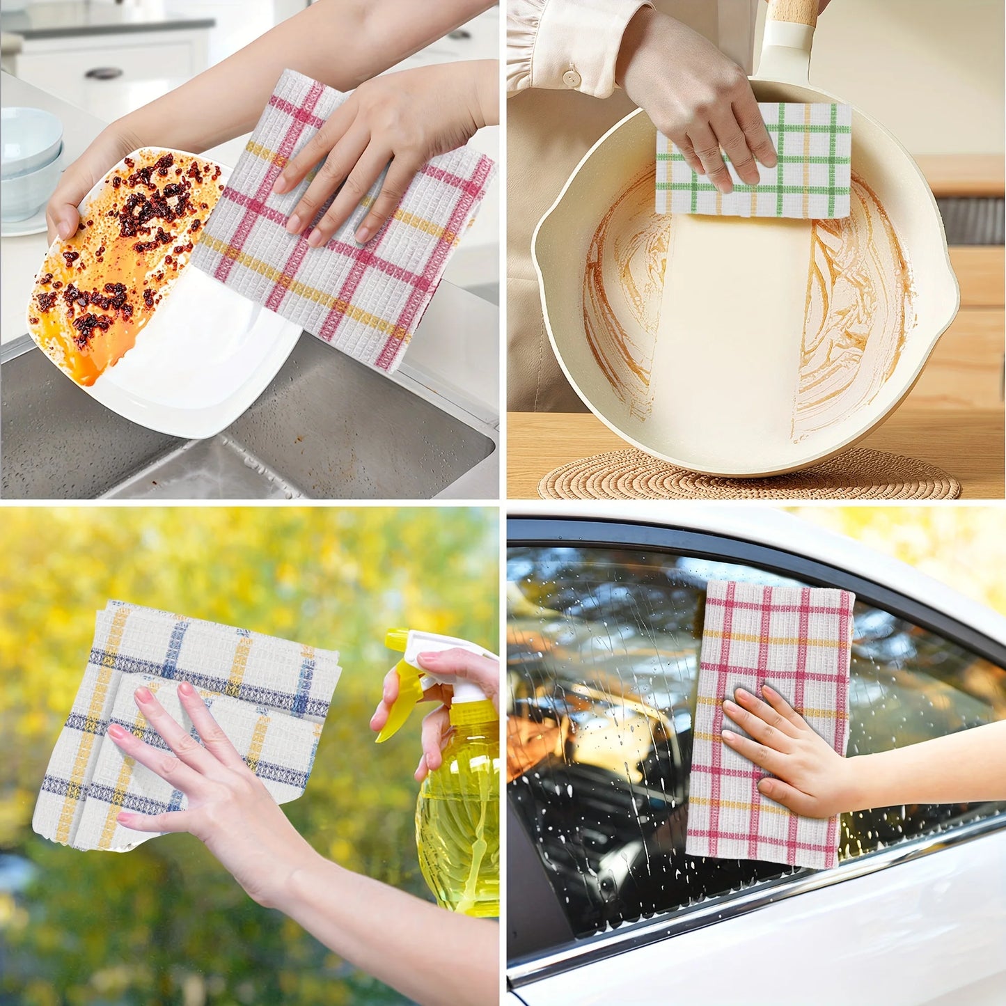 12pcs Kitchen Dish Cloths, Soft Absorbent Towel Set - Cheerful Home Finds