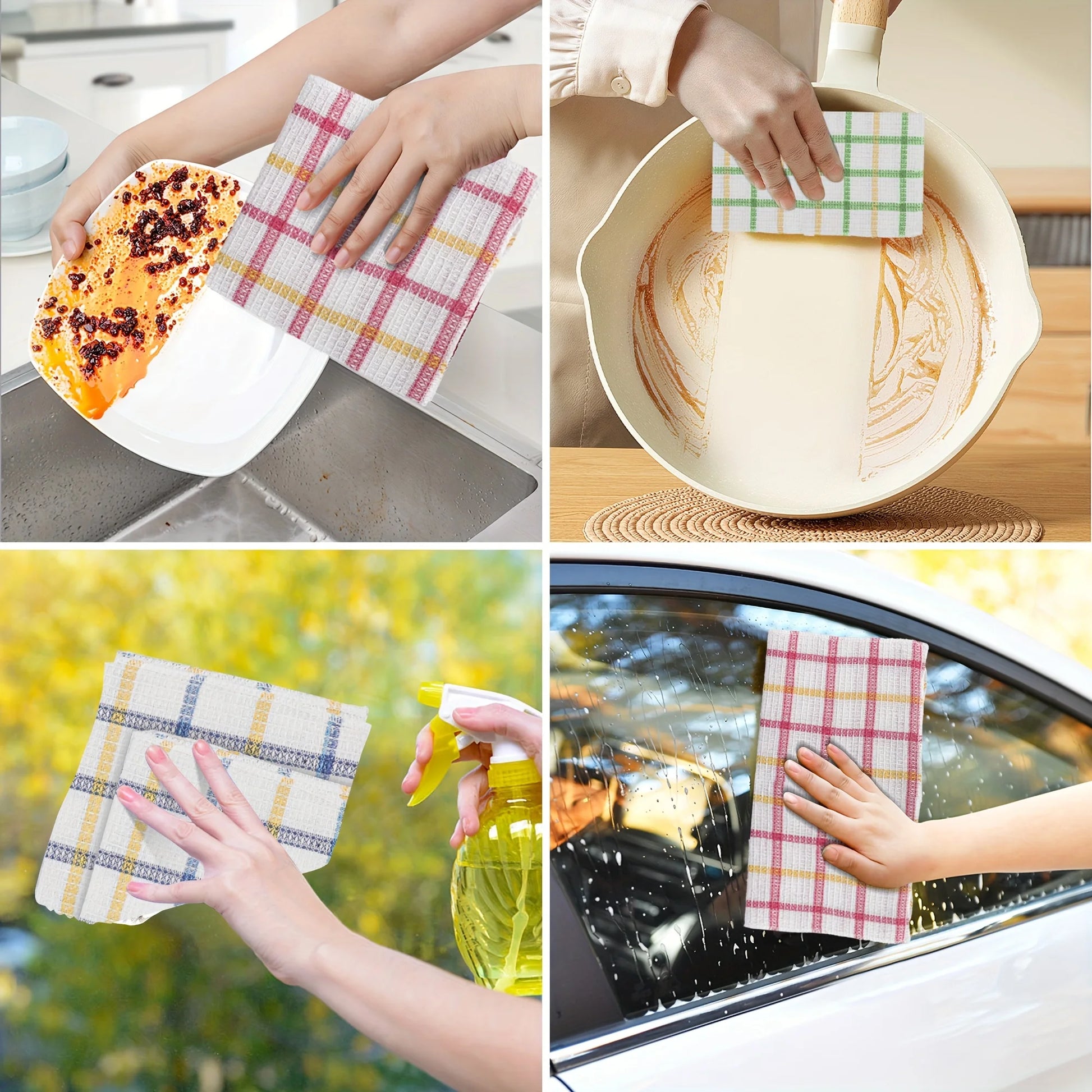 12pcs Kitchen Dish Cloths, Soft Absorbent Towel Set - Cheerful Home Finds