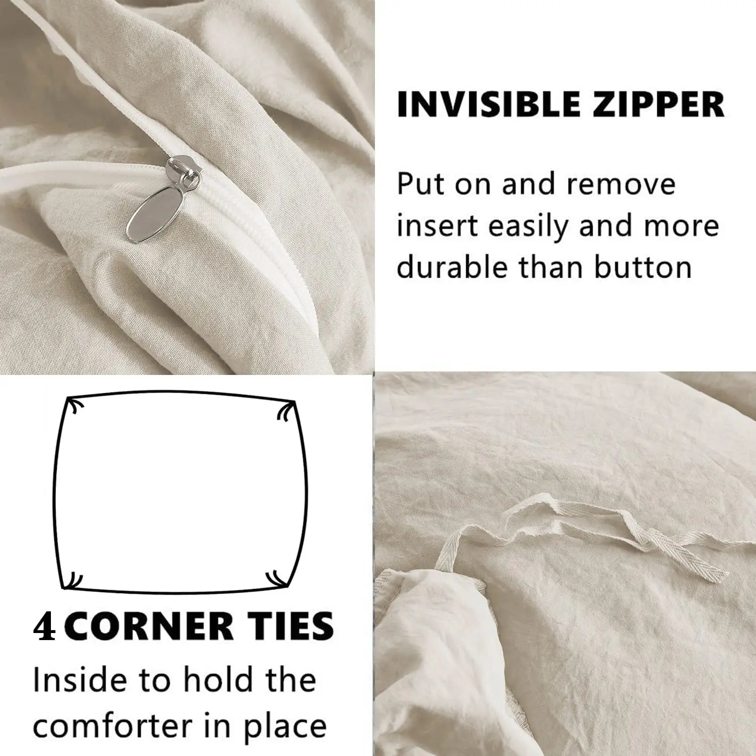 3 Piece Ruffled Duvet Cover Set Queen Farmhouse Ruffle - Cheerful Home Finds