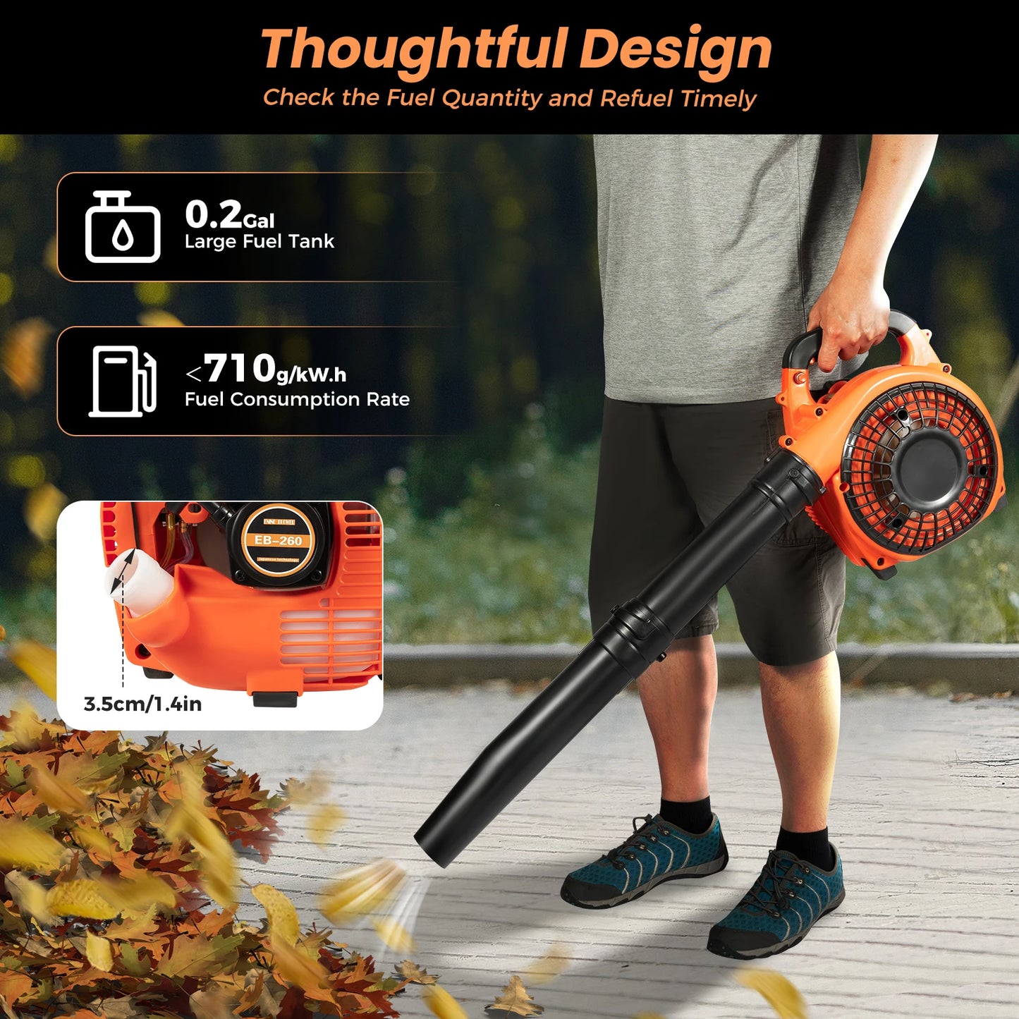 Gas Leaf Blower 25.4CC 2-Stroke Commercial Handheld Tool - Cheerful Home Finds