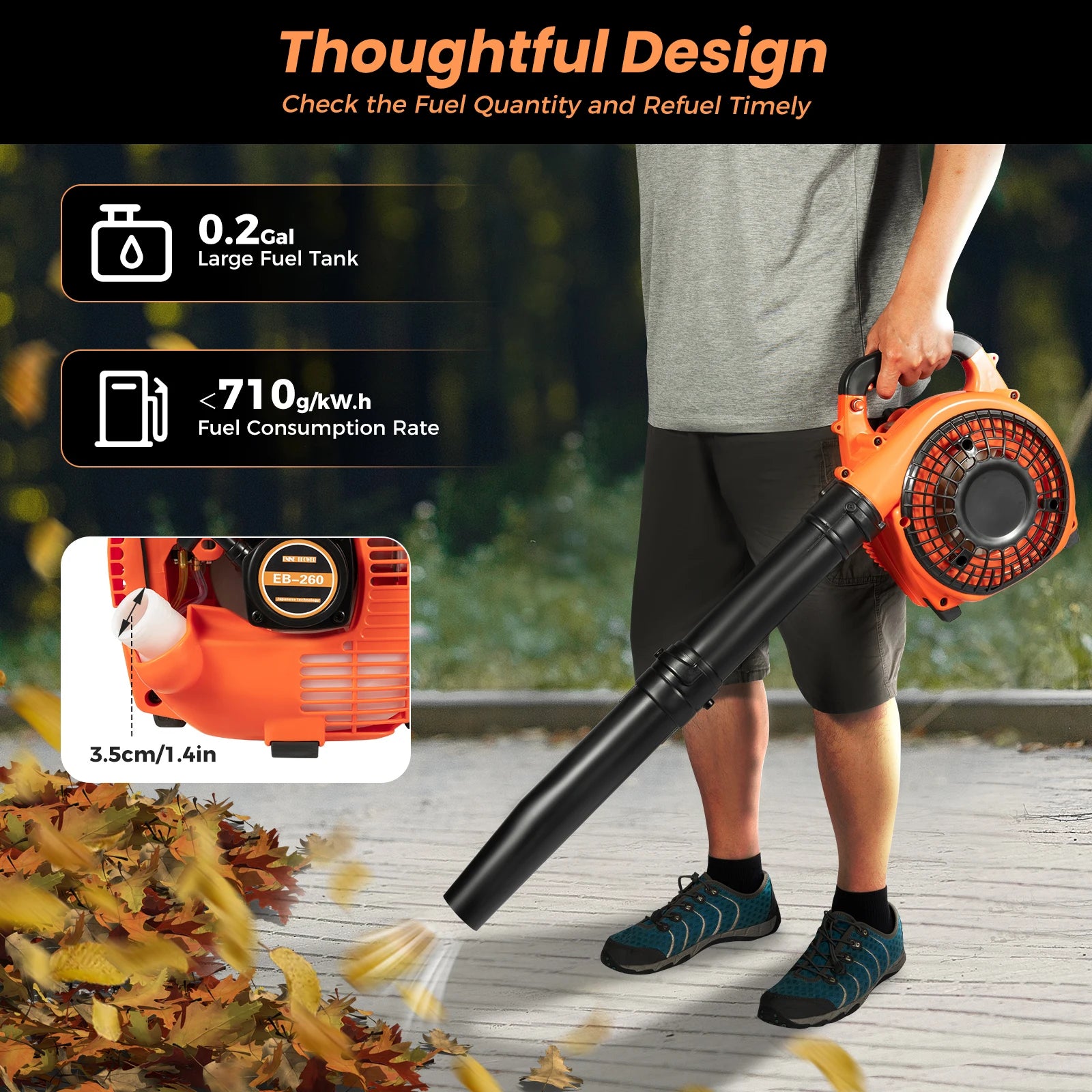 Gas Leaf Blower 25.4CC 2-Stroke Commercial Handheld Tool - Cheerful Home Finds