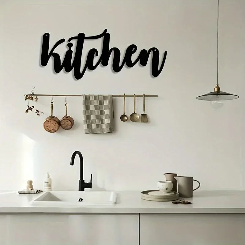 Aesthetic Wall Decoration 1pc Kitchen Letter Metal Art Sign - Cheerful Home Finds