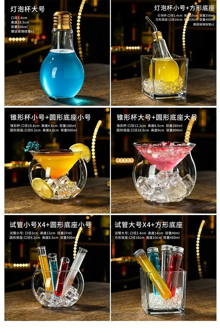 Creative Cocktail Glass High End Influencer Bar Wine Glasses Ins Straw Crystal High Appearance Level Glass