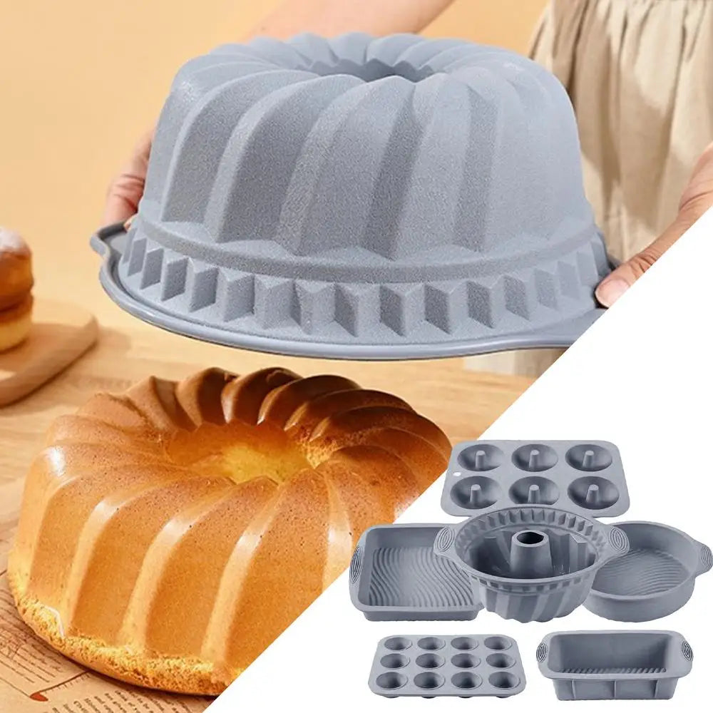 Silicone Loaf Mold Nonstick Cupcake Pan 6X Molds For Baking - Cheerful Home Finds