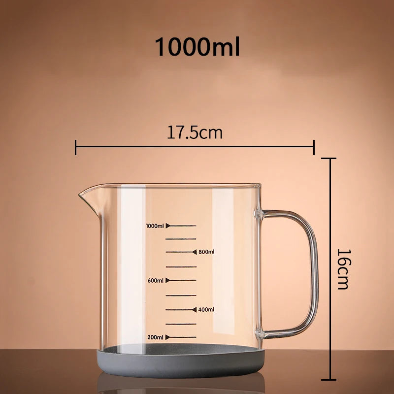 YWDL 1/1.5L Glass Measuring Cup With Handle Large Capacity - Cheerful Home Finds