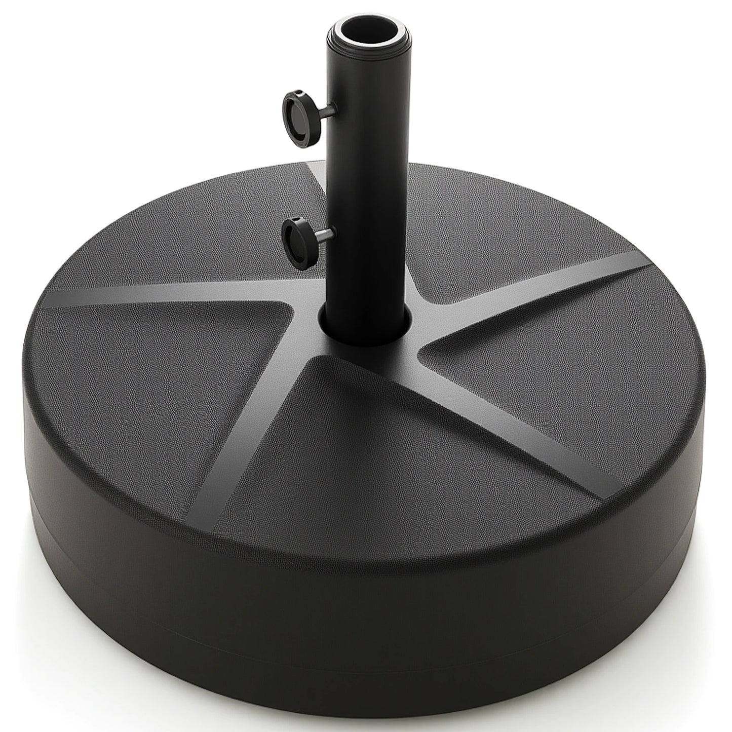 Patio Round Umbrella Base with Two Adjustable Knobs and Three Adapters for Outdoor Poolside Use