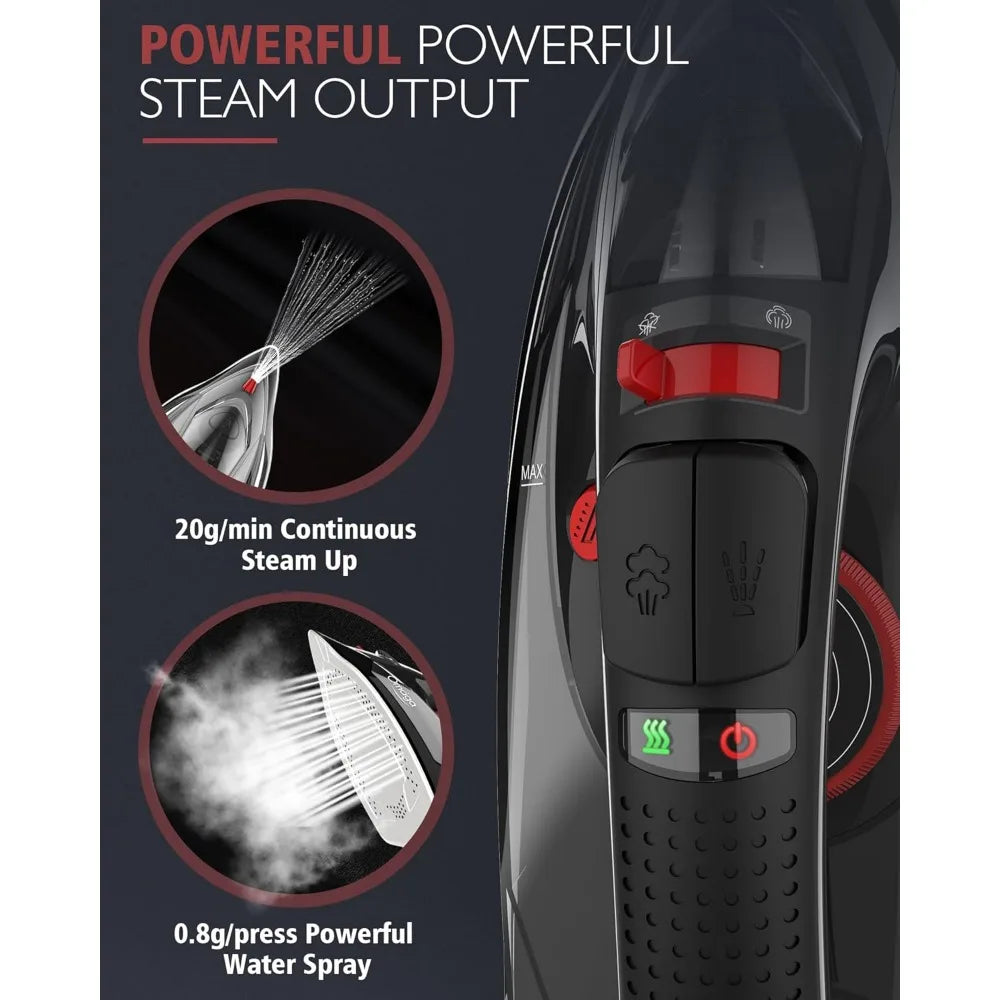 Cordless Iron, 1500W Cordless Iron with Steam for Clothes - Cheerful Home Finds