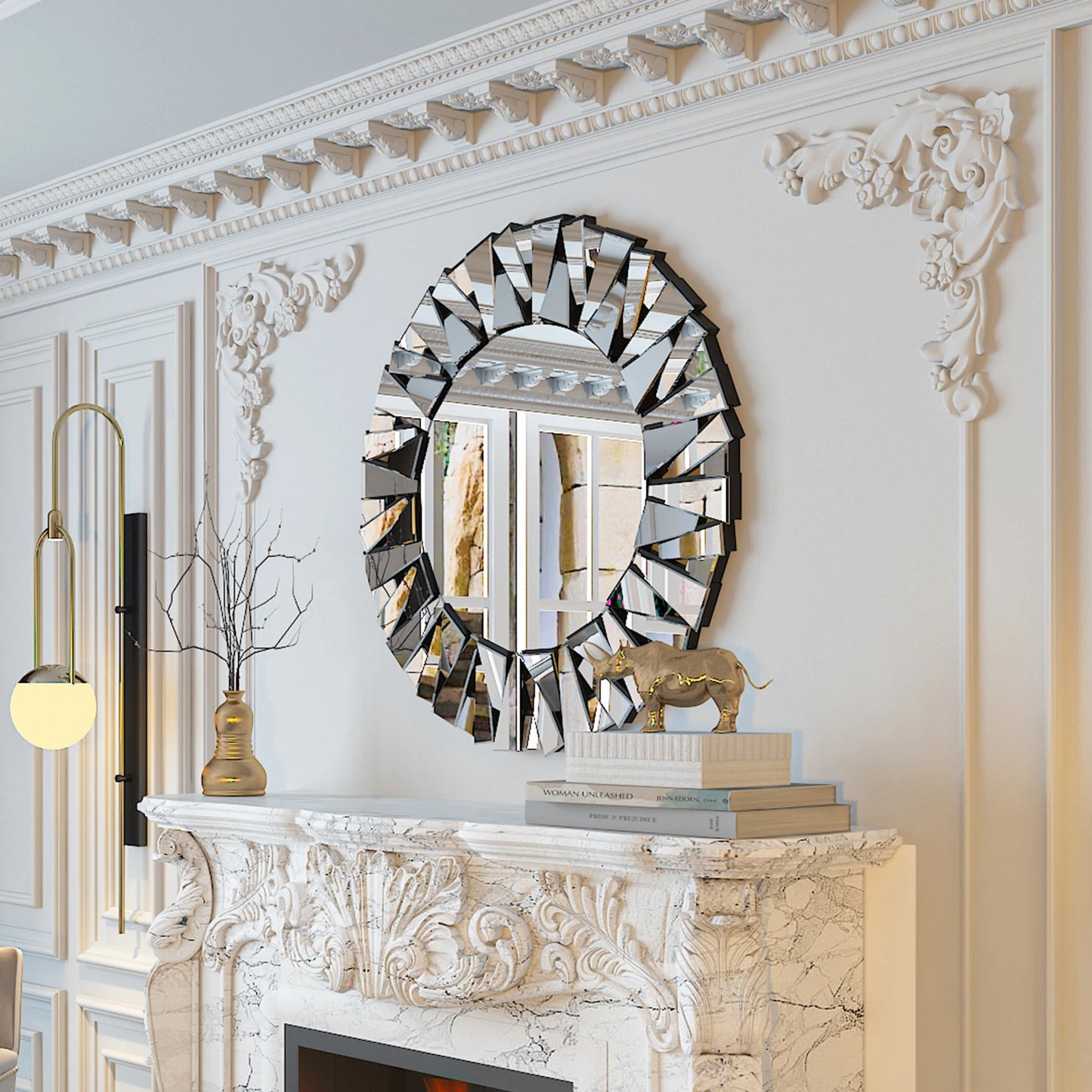32 Inch Wall Mirrors Decorative Round Sunburst Mirror - Cheerful Home Finds