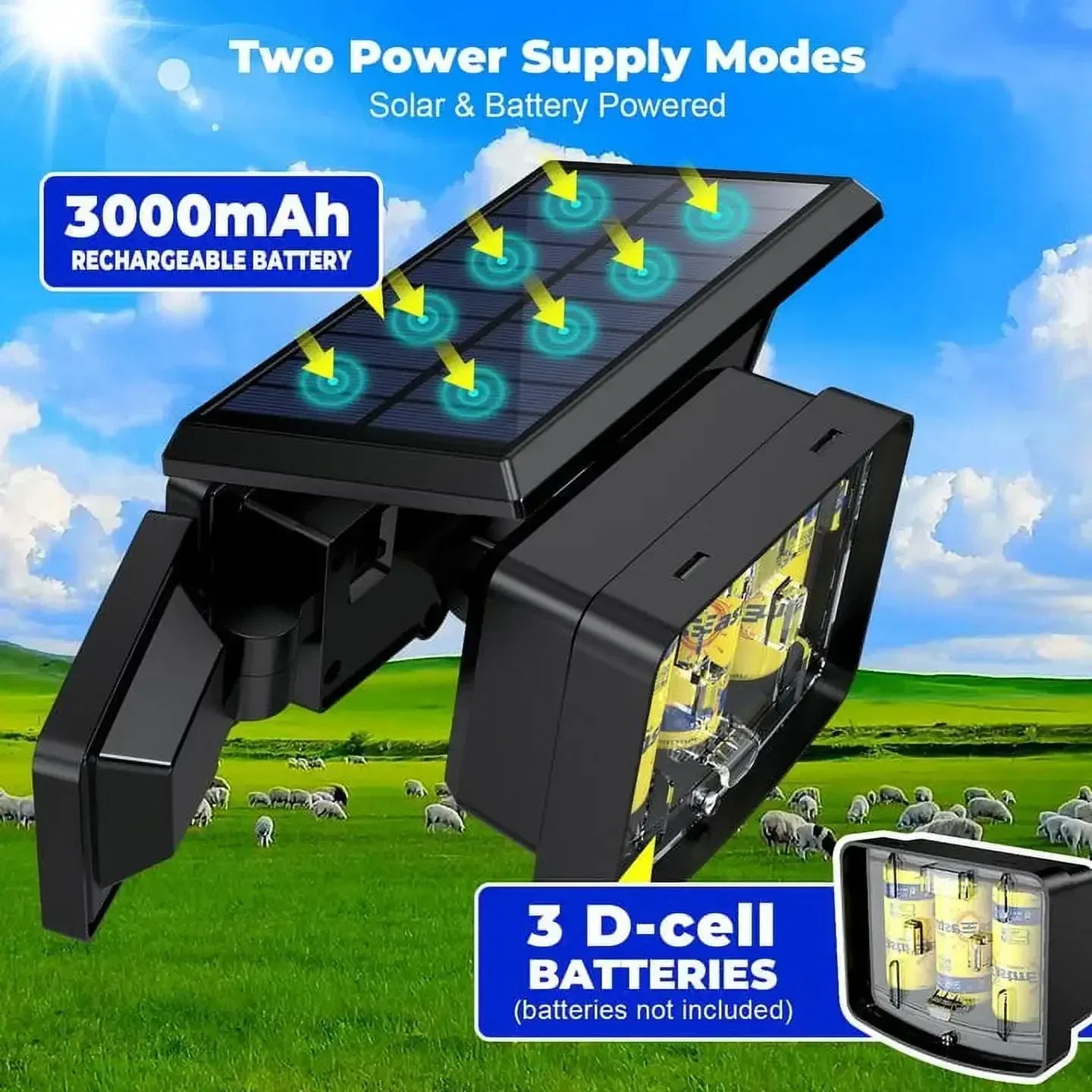 SZRSTH 2pcs IP65 Waterproof Outdoor Solar Lights 3000LM - Cheerful Home Finds