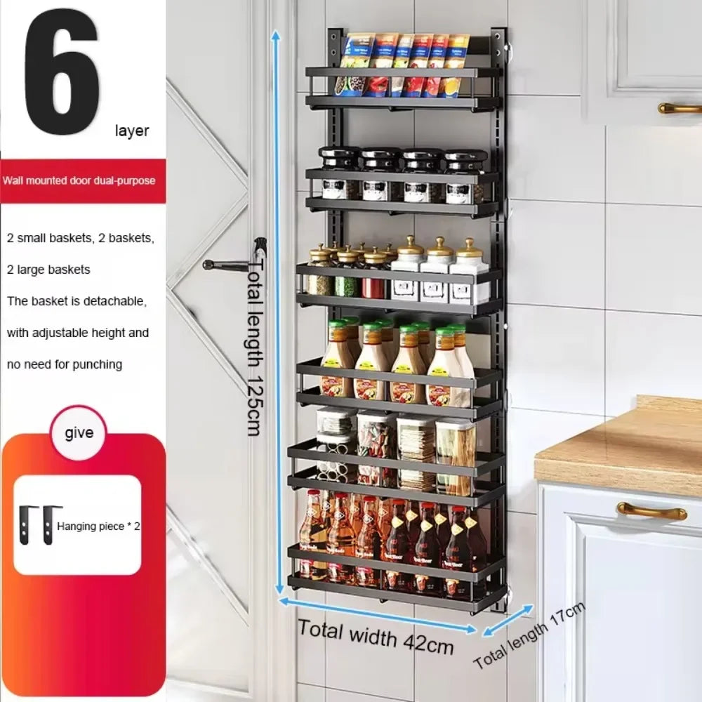 Wall Mount Storage Rack Kitchen Spice Racks Multi-Layer Organizer - Cheerful Home Finds