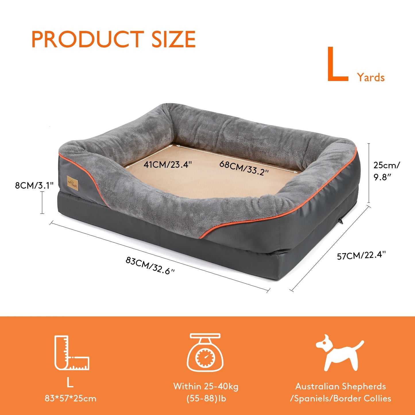 L XL 2XL 3XL Dog Bed Super Soft Orthopedic Foam Pet Bed - Cheerful Home Finds