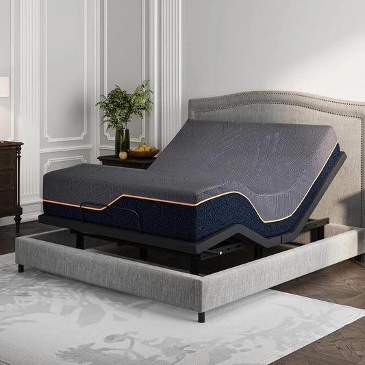 Full Adjustable Bed Frame with Mattress and Copper-Gel Foam - Cheerful Home Finds