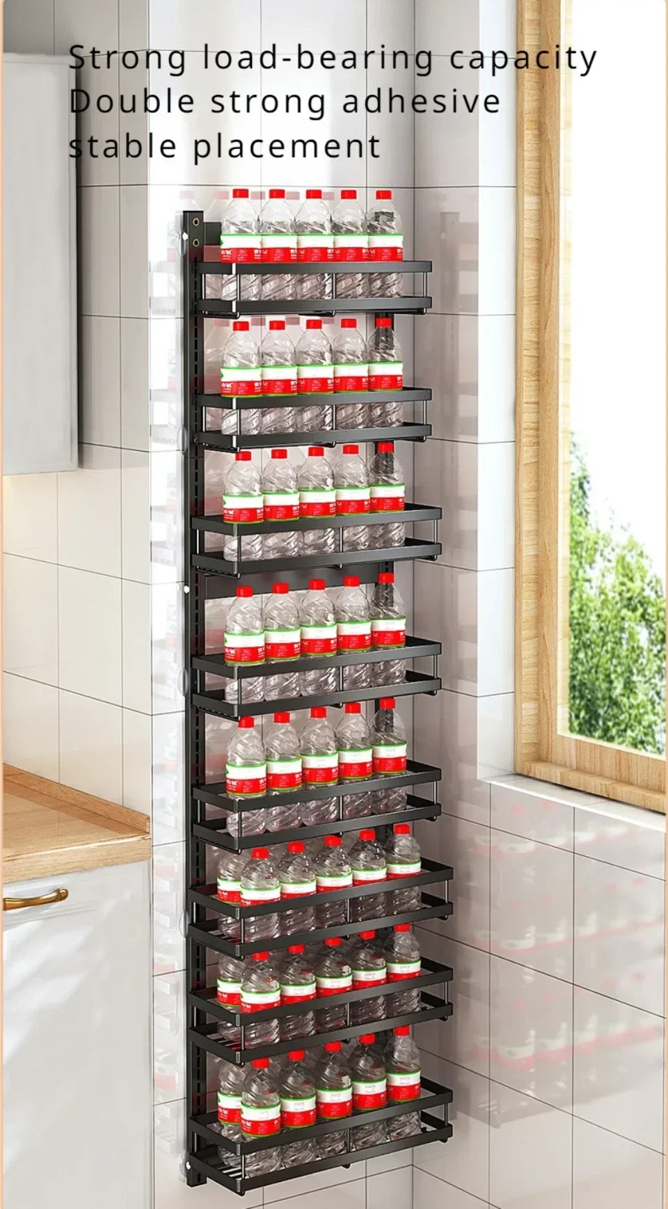 Wall Mount Storage Rack Kitchen Spice Racks Multi-Layer Organizer - Cheerful Home Finds