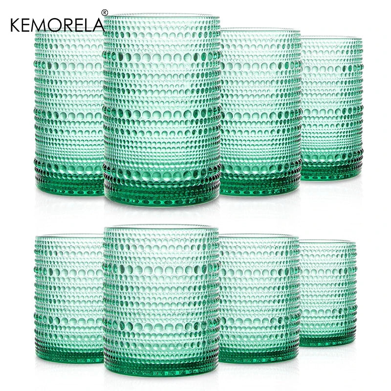 8PCS Vintage Raindrop Glass Cup Highball Glasses Set - Cheerful Home Finds