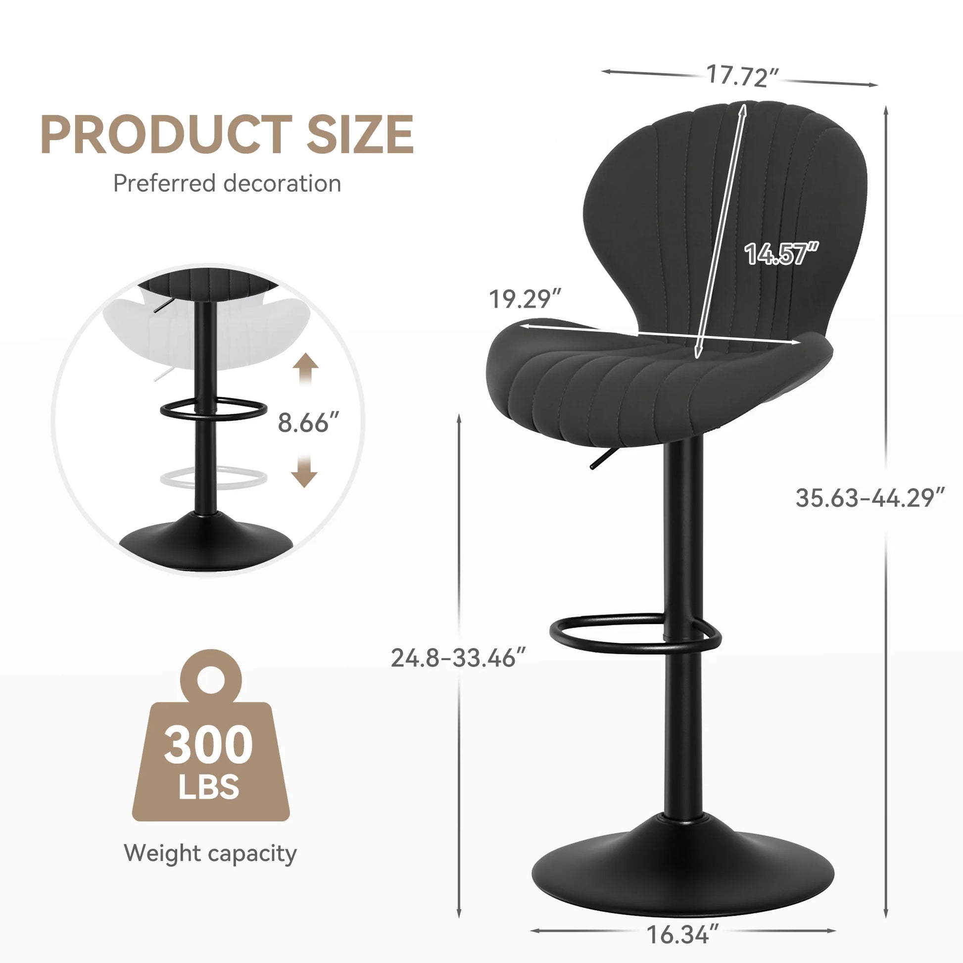 Living Room Chairs 2 Pcs Set Luxury Modern Adjustable Stool - Cheerful Home Finds