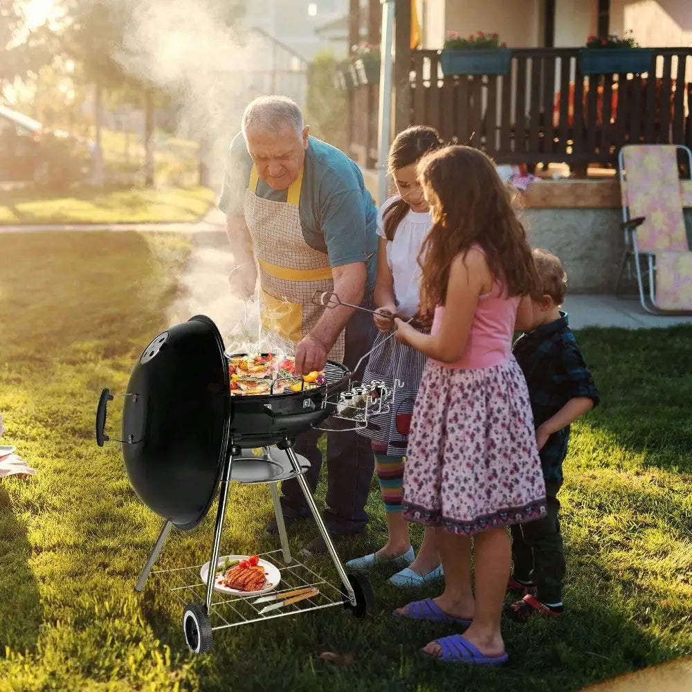 Charcoal Grill 28" Barrel BBQ Smoker Barbecue Oven Outdoor - Cheerful Home Finds