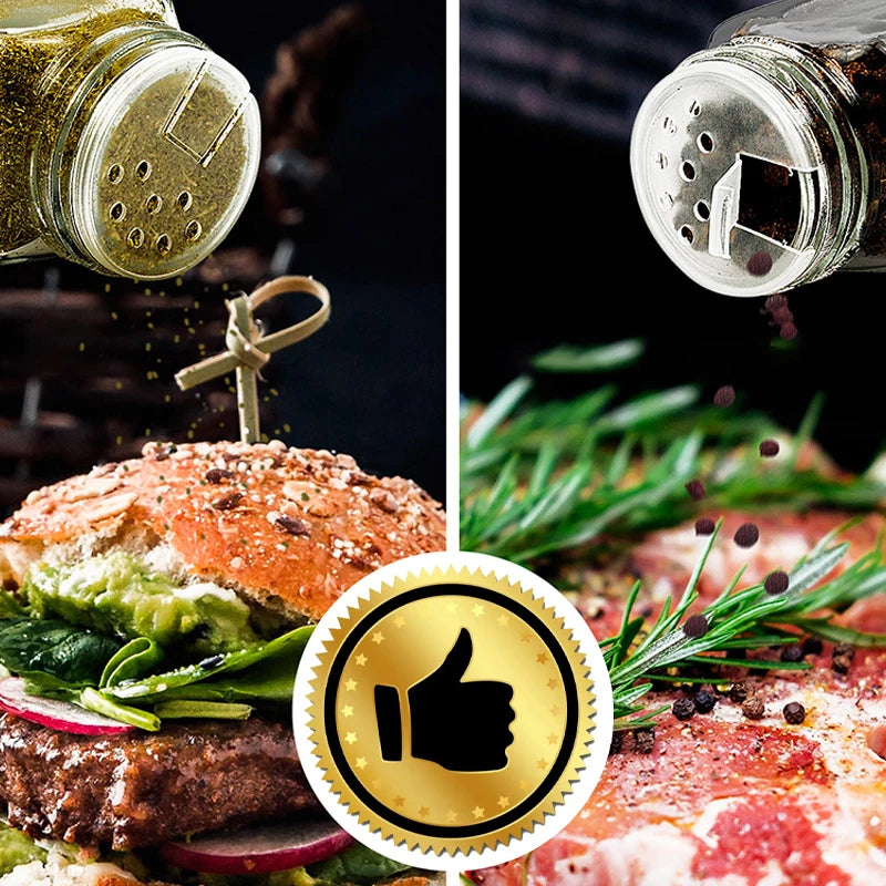120ML Seasoning Shaker Bottles Glass Spices Condiment Jars - Cheerful Home Finds