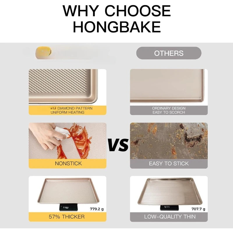 Cookie Sheets for Oven, Nonstick Heavy Duty Tray - Cheerful Home Finds