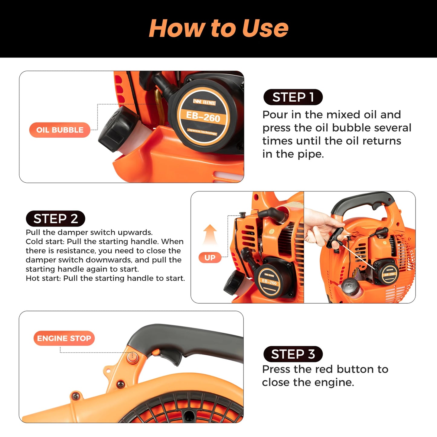 Gas Leaf Blower 25.4CC 2-Stroke Commercial Handheld Tool - Cheerful Home Finds