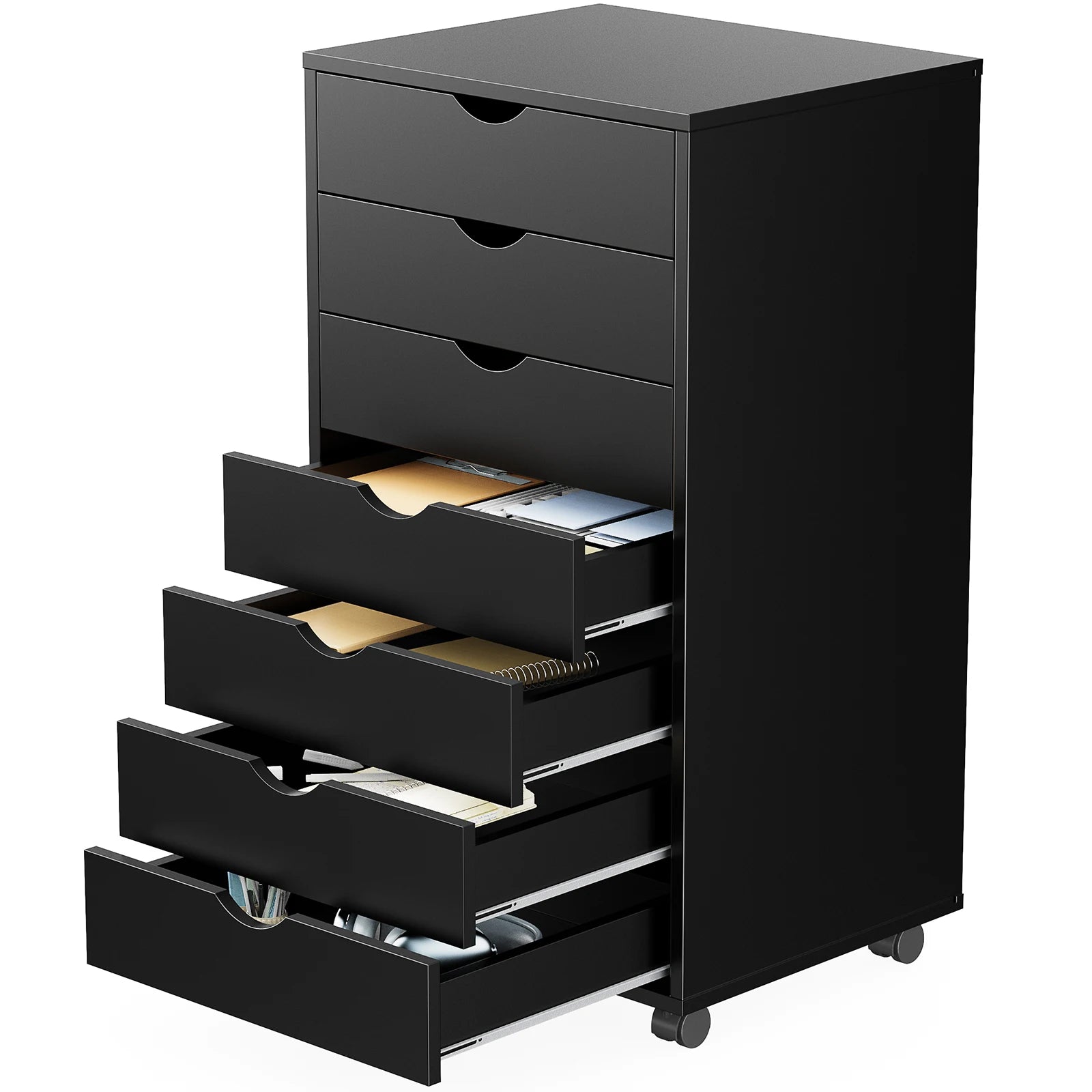JHK 7 Drawer Chest Dressers Nightstand Storage Cabinet Wheels - Cheerful Home Finds
