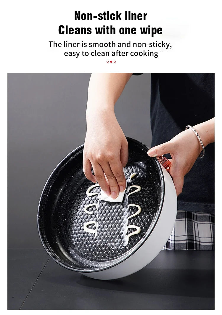 Electric MultiCooker Electric Frying Pan 220V Non-stick Cooking Machine - Cheerful Home Finds