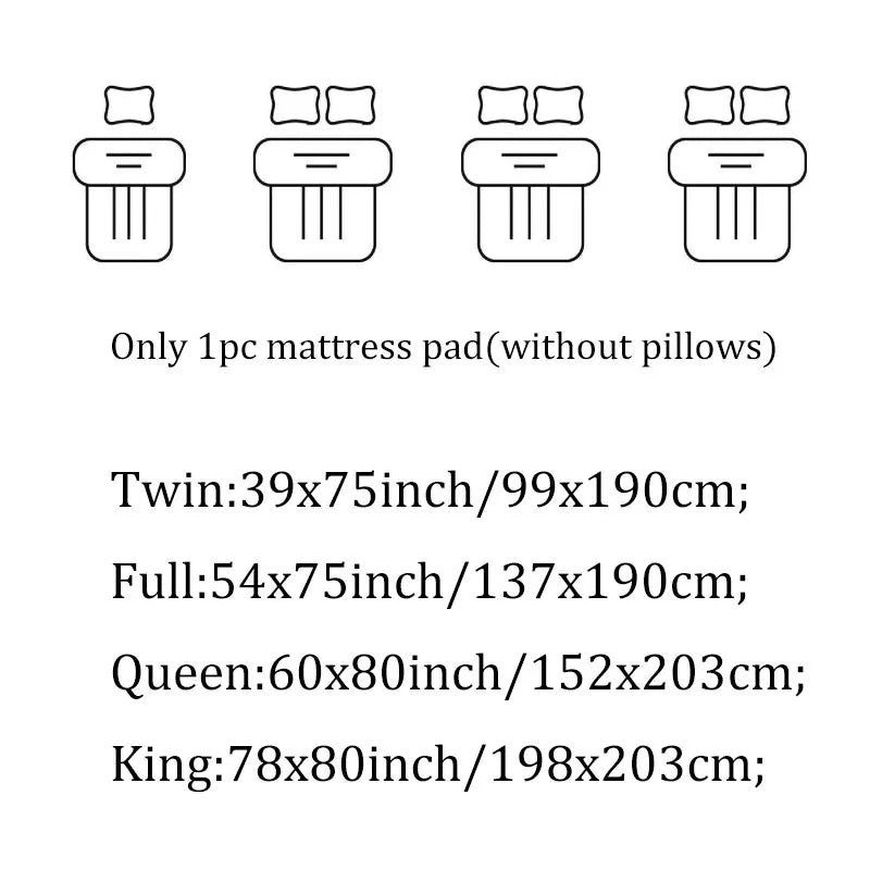 Ultra Thick Queen Bed Cover 900 GSM Mattress Topper Soft - Cheerful Home Finds