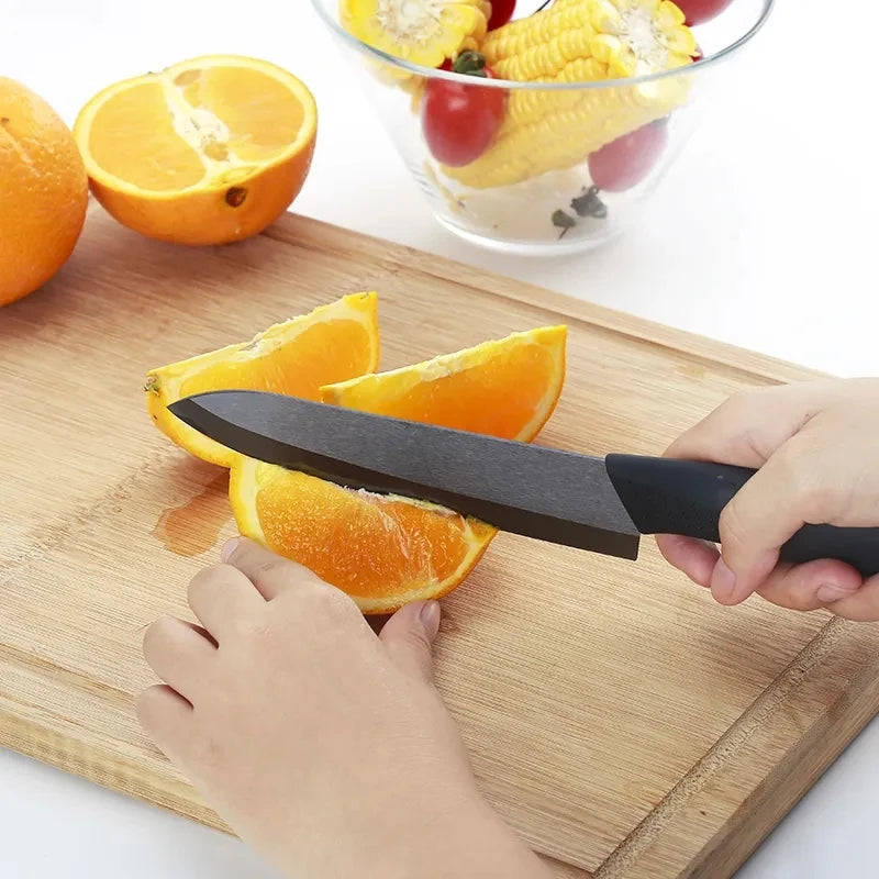Findking Black Blade Kitchen Ceramic Knife Set 3 4 5 6 Inch Peeler Acrylic Holder - Cheerful Home Finds